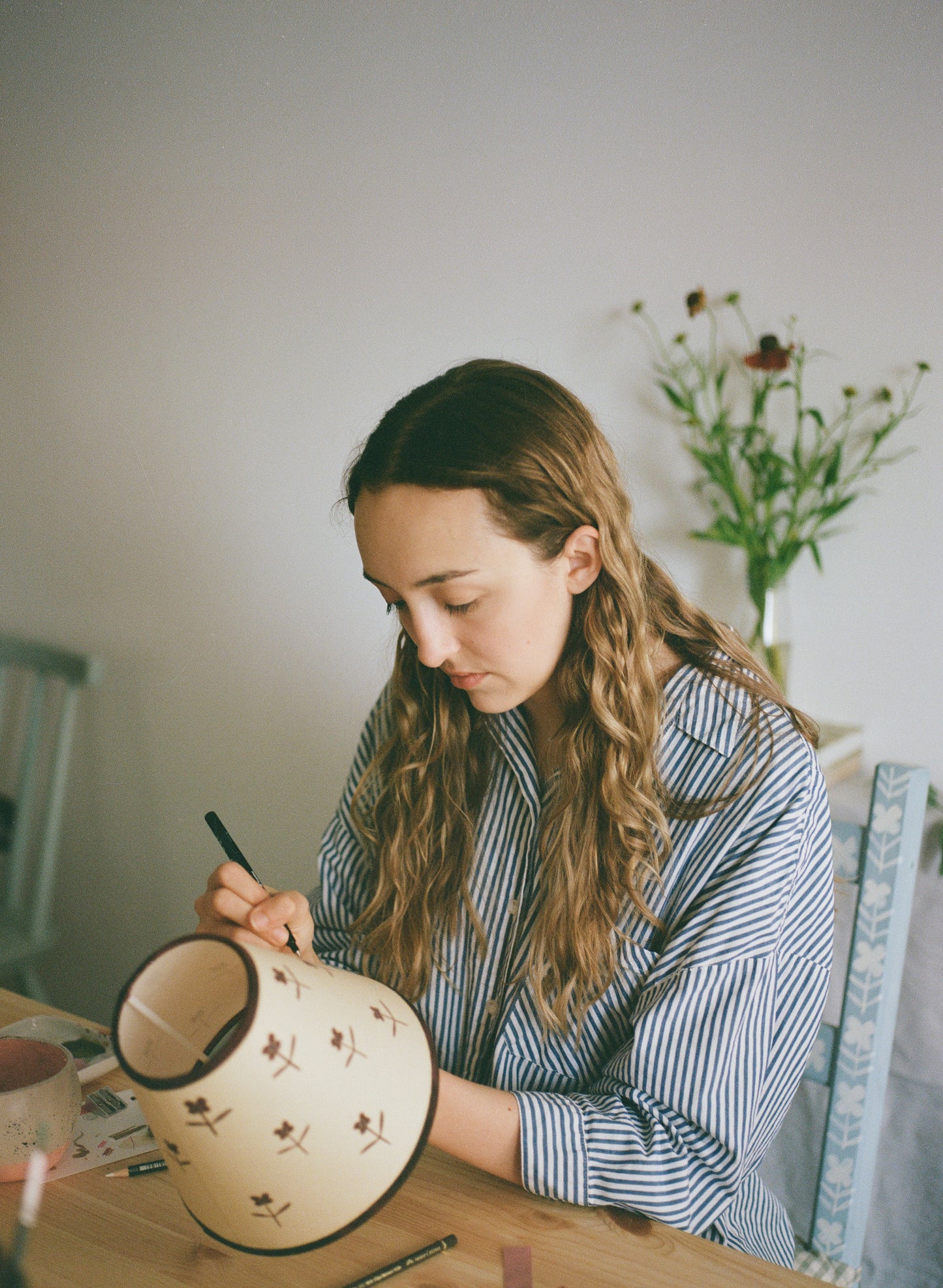 'Roslyn' Hand Painted Lampshade